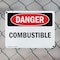 Signmission Combustible Danger Sign, Plastic, 10in W x 7in L, 2PK OS-2PACK-DS-P-710-L-2343 - alternate 6